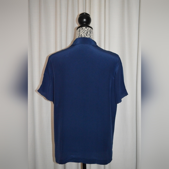 Vintage Blouse Silk PEONY. Hand Embroidered. Made in Shanghai, China. 1950s - Picture 7 of 11